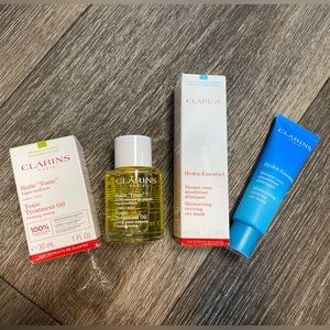 CLARINS Aroma Huile Tonic Firming body oil &Hydra-Essentiel reviving Eye Mask